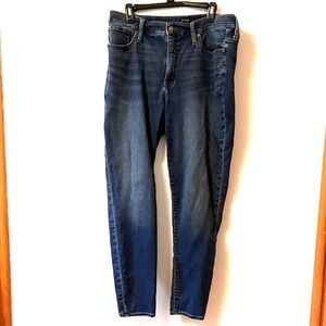 J Crew Women's 10" High Rise Skinny Jeans Size 34 Tall BM477 Blue Zip